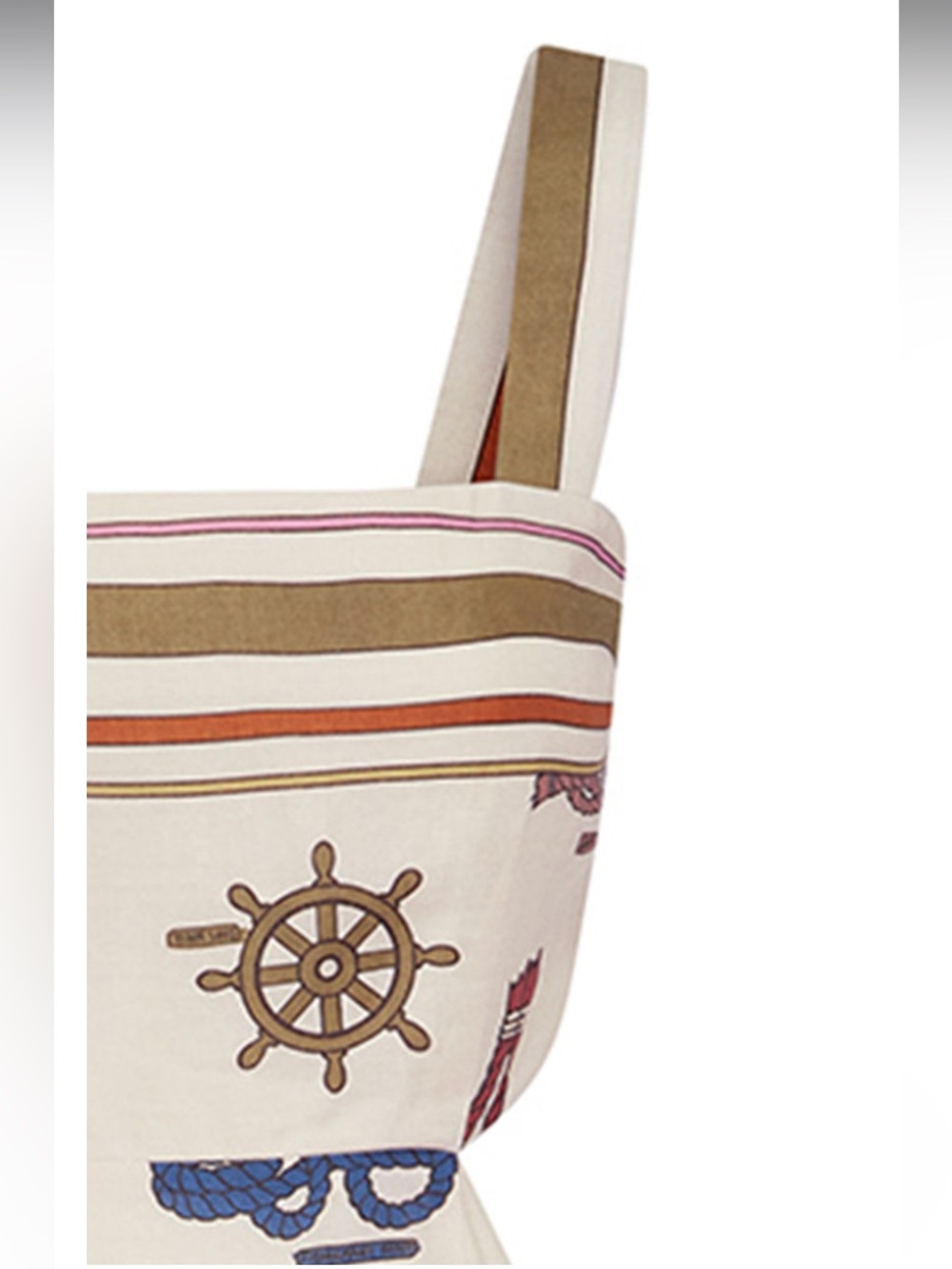 ALÉMAIS Ships Ahoy Printed Ramie Midi Dress - Picture 7 of 10